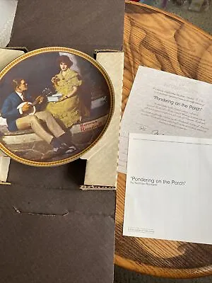 Norman Rockwell Collector Plates Limited Ed Knowles W/COA Pondering On The Porch • $19.97