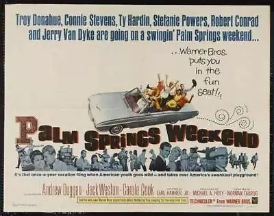 396117 PALM SPRINGS WEEKEND Movie Troy Donahue Ty Hardin WALL PRINT POSTER US • $13.95