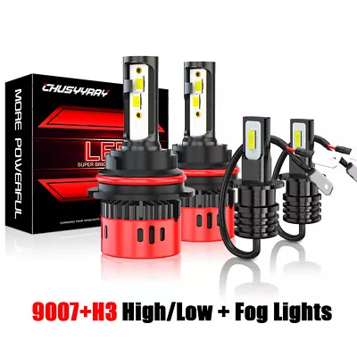 Fit Ford F150 1995-1996 6000K LED Headlight High Low + Fog Lights Bulbs 4pc • $41.99