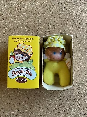 Vintage 80's Fun World Fruit Scented  Apple Pie  Matchpack Pocket Doll - Yellow • $18.95