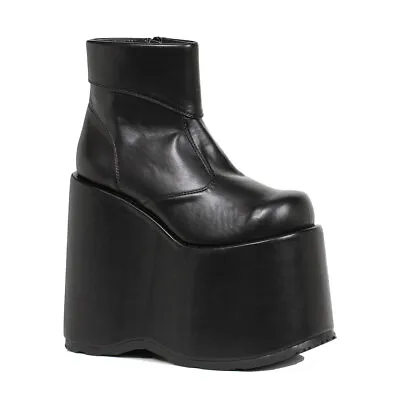 Mens Black Frank Platform 60s Ankle Boots • $36.26