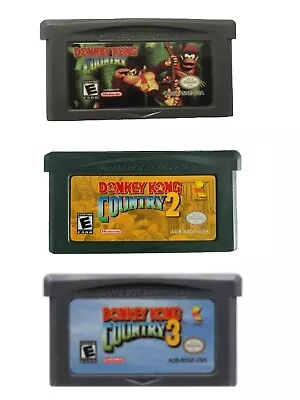 Lot Of 3 Super Donkey Kong Country 1  2 3  Game Boy Advance GBA English Language • $11.35