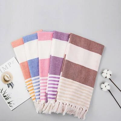 $26.99 • Buy Large Turkish Beach Towel Sand Free Bath Pool Travel Towels Blanket 100% Cotton