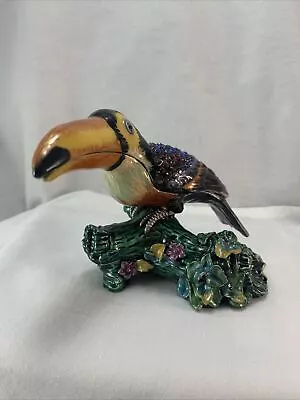 $5.99 • Buy Adorable Toucan Bejeweled Bedazzled Trinket Box 