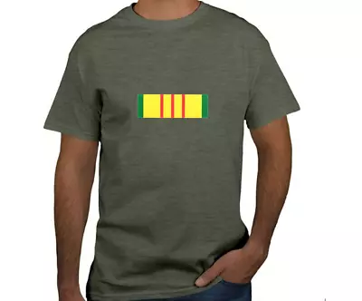 Vietnam Service Ribbon Vietnamese War Veteran Patriot Military Green T-shirt • $18.99