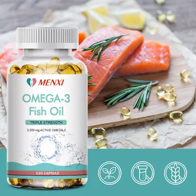 Omega 3 Fish Oil Capsules Triple Strength Joint Support 3600mg EPA & DHA 120 Pcs • $17.48