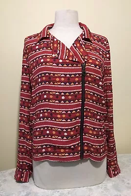 Tigerlily Size 8 Multicoloured Asymmetric Zip Front Jacket • $30