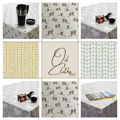 Wipe Clean Cotton Cloth With PVC Coating Oilcloth Tablecloth Multiple Designs • £20.99