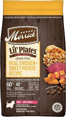 Merrick Lil’ Plates Premium Grain Free Dry Dog Food For Small DogsChicken-20lb. • $44.55