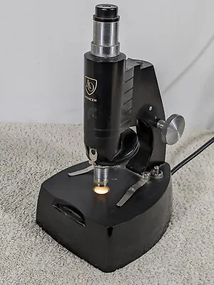American Optical Spencer Microscope Vintage Black AO Scholars Model 78 W/ Light • $32
