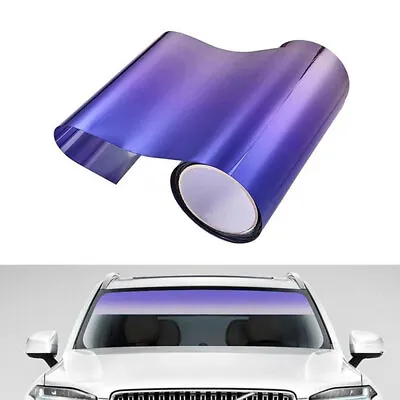 Purple Sun Visor Strip Tint Film Car Windshield UV Shade Banner Accessories DIY • $12.21
