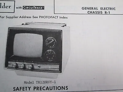 GENERAL ELECTRIC TR120RVY-1 (Chassis R-1 ) MINI TELEVISION TV PHOTOFACT • £7.12