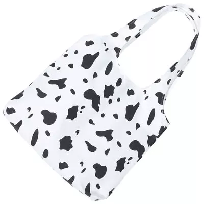 Canvas Tote Bag Aesthetic Tote Bag Reusable Tote Handbag Cow Print Bag For Women • £10.79