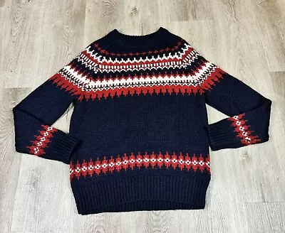 J.Crew Sweater Mens Small Nordic Icelandic Fair Isle Midweight Wool Alpaca Ski • $29.99