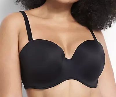 Lane Bryant Cacique Smooth Boost Strapless Multiway Underwire Black Push-Up Bra • $20