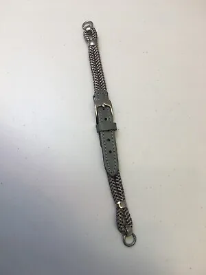 Vintage Ladies Cordette Grey Cocktail Leather Watchstrap Silver Colour Fittings • £22.50