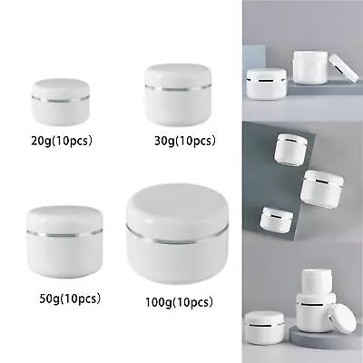 10 Pieces Round Pot Jars Refillable Bottles For Travel Sample Jars Liquid • £7.60