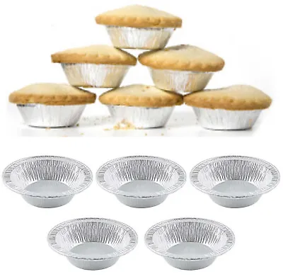 £10.99 • Buy Small Deep Foil Pie Dishes Mince Fruit Apple Pies Cases Tins Round Dish Baking