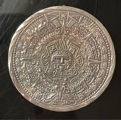 Large Taxco 925 Sterling Silver Maya Calendar Brooch/pendant • $44