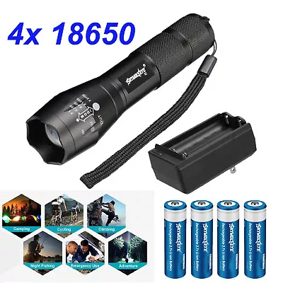 999000LM High Power LED Flashlight Rechargeable Tactical Zoom Torch 5 Modes • $8.99