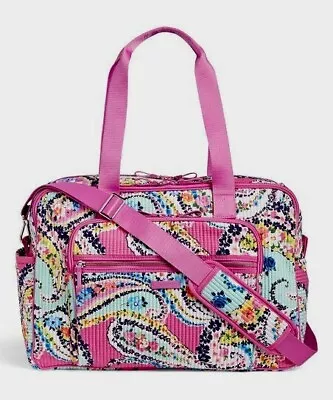 VERA BRADLEY~Iconic DELUXE WeekenderTravel Carry-On Tote~WILDFLOWER PAISLEY~NWT • $119.90