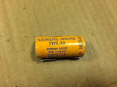 NOS Vintage Tobe Capacitor 8 Uf 450v Axial Tube Amp Cap 1949 Part 3DB8-31 • $10