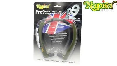 £29.95 • Buy Napier Pro 9 Ear Defenders Green/Case/Comfort Cuffs Shooting Hunting Protection