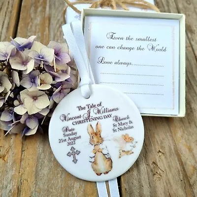 Personalised Christening Gift / Peter Rabbit Keepsake / Baptism Day Baby Gift • £9.99