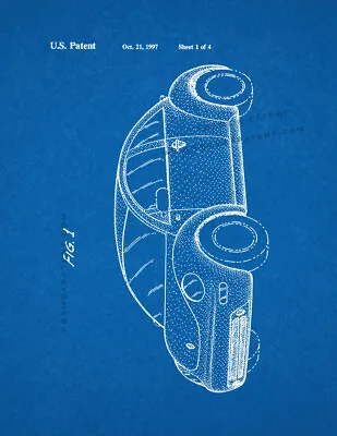 Volkswagen Beetle Car Patent Print Blueprint • $12.96