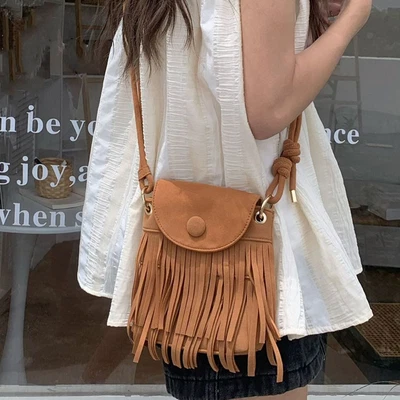 £11.96 • Buy Bohemian Tassel Shoulder Bag PU Leather Bohemian Fringed Crossbody Bag  Daily