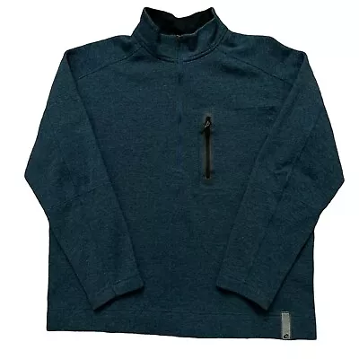 Mountain Hardwear Half Zip Pullover Mens Size L Wool Blend Sweater Hiking Blue • $16.95