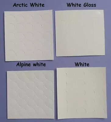 Self Adhesive Furniture Stickers 14mm Screw Hole Cover Caps White Alpine Arctic • £2.99