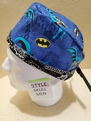 Batman Comic Strip Super Hero Men's Skull/Chemo Surgical Scrub Hat/Cap Handmade • $16.99