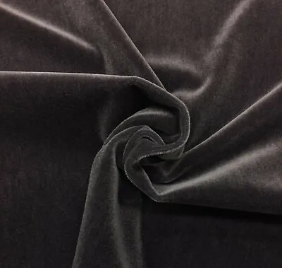 Designer Plush Mohair Charcoal Gray Velvet Furniture Drapery Fabric By Yard 55 W • $65.99