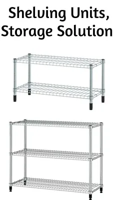 Ikea Shelving Unit Storage Solution KEEP Your Things Organised Galvanised OMAR • £25.99