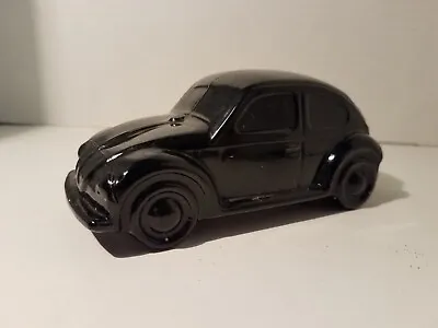 Volkswagen VW Beetle Bug Black Glass Bottle Vintage Avon Decanter EMPTY • $7.77