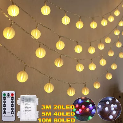 £8.52 • Buy Timer LED Globe Ball String Lights Waterproof Outdoor Lantern Fairy Lights Party
