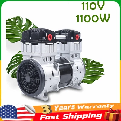 $231.81 • Buy 7CFM Oilless Vacuum Pump Industrial Air Compressor Oil Free Piston Pump 1100W