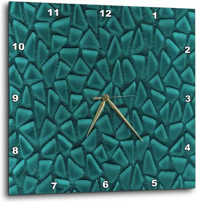 DPP_124753_1 Teal Triangle Glass Mosaic Look One Dimensional Design Wall Clock  • $55.99