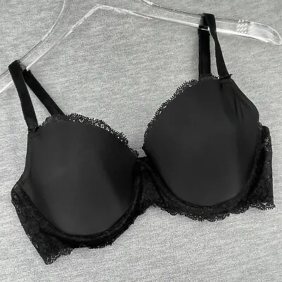 Victoria's Secret Bra 36D Black Dream Angel Line Demi Padded Push-Up Underwire • $18