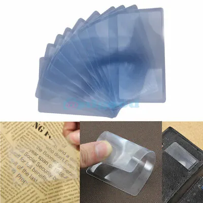 £7.98 • Buy Credit Card 3X Magnifier Loupe Fresnel LENS Reading Helper, Fire Starter Camping