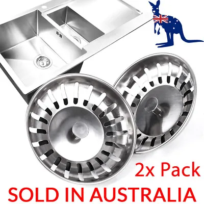 $8.99 • Buy Stainless Steel Kitchen Sink Strainer Plug Waste Drain Stopper Filter AU Stock