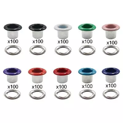 100 Pieces Metal Eyelets Grommet Kit For Clothes Scrapbooking DIY Project • £5.50