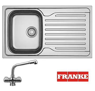 Franke Antea 611-86 Reversible Kitchen Sink Stainless Steel + Danube Mixer Tap • £120