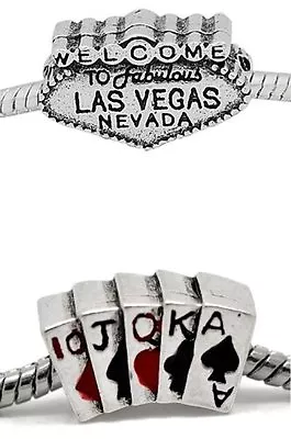 2 Pc.  Las Vegas  Themed Charms For Snake Chain Charm Bracelets  • $9.50