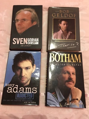 Autobiography’s Hardback Bob Geldof Ian Botham Tony Adams Sven G Eriksson • £9