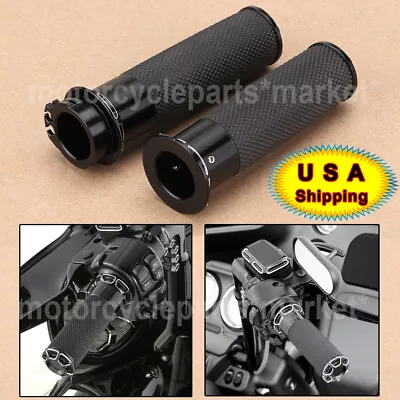 $23.73 • Buy 1  Handlebar Hand Grips Black For Harley Dyna V-Rod Sportster 883 Motorcycle US