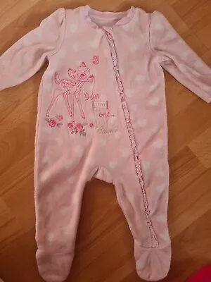 £1.50 • Buy Baby Girls Disney Bambi Fleece Sleepsuit 3-6 Months