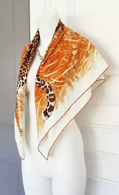 100 % Silk Ladies Luxury Arty Abstract  Print Design Long  Bag Head Neck Scarf • £39.99