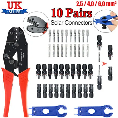 For MC4 PV Solar Crimper Crimping Plier Cable Terminal Panel Cable Connector Kit • £20